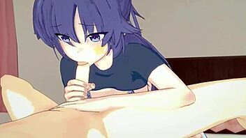 blue archive yuuka with thicc thighs in 3d hentai