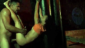 Threesome with boss and step brother in bondage, teasing teen playmates