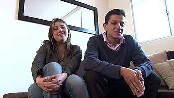 Married Colombian couple tries something new and hot for the first time with adult film.