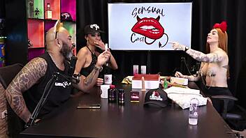 two gorgeous girls testing lingerie on breasts