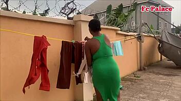 Fucked Horny Neighbor In Garden With Big Black Cock Creampie