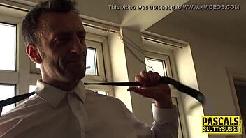 bound sub gets fucked hard, oops, so sorryy