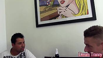 Two guys and amanda fialho suck each other's cocks