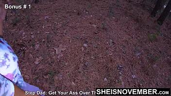 Ms. November experiences sensations in the wilderness and public setting.