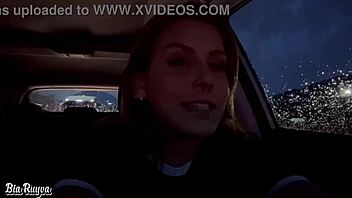 Latina Gives Blowjob In Car