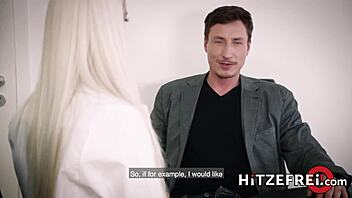 Blonde German Doll Feels Excited To Please With Blowjobs In Heels