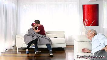 Stepson and butler in hardcore action with boss’s teen stepdaughter on the desk