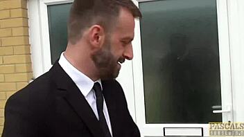 Roxy Mae cuckolds stud with maledom cock! Rough assfucking and cum in mouth.