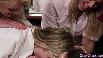 British Femdominas Suck In High Definition Handjob Fetish