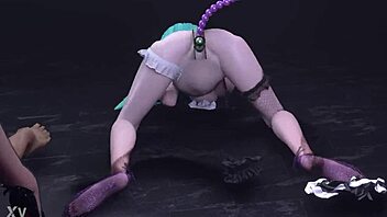 Miku rides and squirts in double cowgirl action! 😍