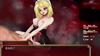 Japanese anime-style game with animated porn and commented gameplay.