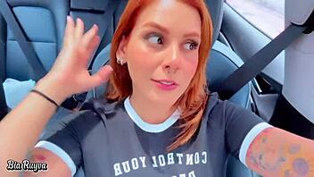 Latina Gives Blowjob In Car