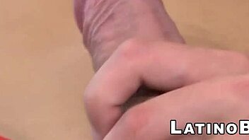 Hot skinny twink barebacks with latino friend