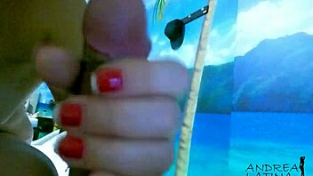 Helping him with a handjob as a present