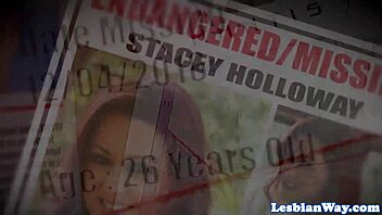 A gushing dyke enjoys a threeway with cute teens.