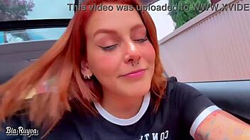 Latina Gives Blowjob In Car