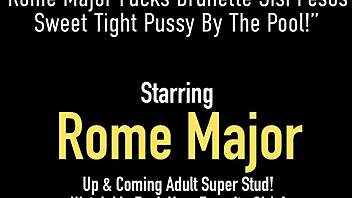 Rome Major LICKS And FUCKS Brunette Sisi Pesos' Tight Pussy By The Pool