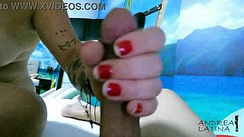 Helping him with a handjob as a present