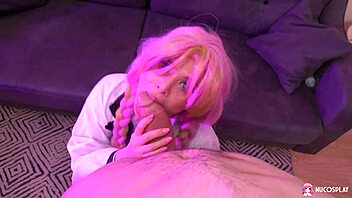 Bella Grey in cosplay has sex with her boyfriend at home