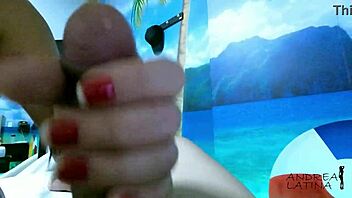 Helping him with a handjob as a present