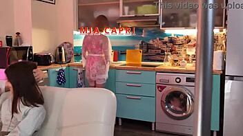 Stepmother Mia Capri dominates anal threesome with Margo Von Teese!