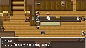 While I work, my friends tease the pervert fondling big tits