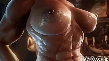 Futanari Lara Croft gets facefucked and creampied in Womb Raider
