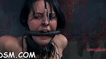 A beautiful woman is tied up and spanked all over her body.