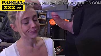 Big breasted European woman is a subservient and gives a rough blowjob to her older and richer lover.
