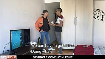 Latin boy gets some extra money on the job