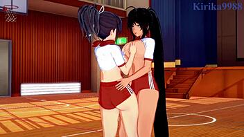 3D animated lesbian hentai with Asuka and Homura from Senran Kagura