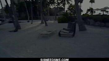 hot latina surprises stepbrother with a blowjob in bed 😏