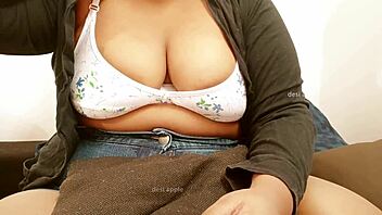 Indian teacher shows her tits and ass