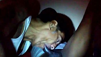 Guy enjoys sucking on a big black cock