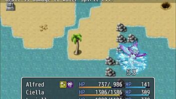 While I work, my friends tease the pervert fondling big tits