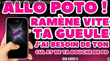 You will open your ass wide for your friend who became your French gay porn audio boy.