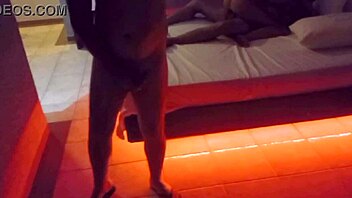 Blonde wife bent over for anal with husband's friend