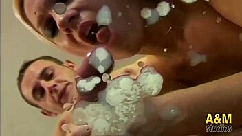 Spanish milfs in a cumshot explosion scene.