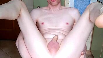 I am Moscow faggot sergay fag fucking pussy with glass dildo on chair