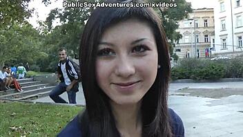 Beautiful brunette exposes her body for everyone to see