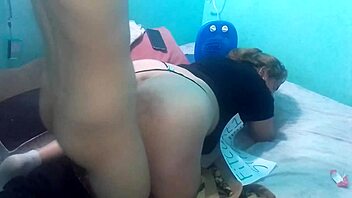 Emo twink and MILF couple have a wild webcam session with doggy style action.