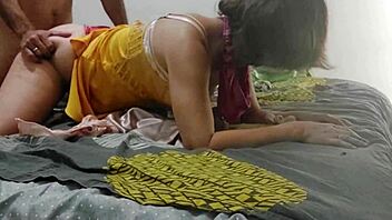 1125 - fucking white girl in yellow satin nightie pink satin panties dogging pov blowjob ass licking sexy stockings high heels