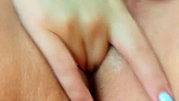 excited student plunges polka dots deep into her tight shaved pussy