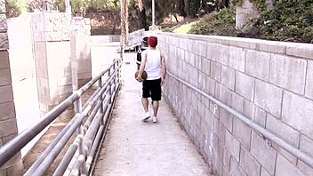 black guy gets deep fucked in mouth and butt by big white dick