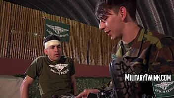 Military discipline with anal sex punishment for the cadets who failed to stay together