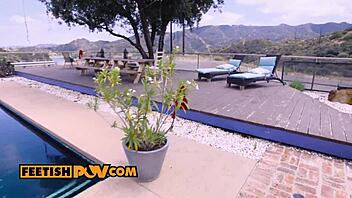 casey calvert gives footjob and anal with toys