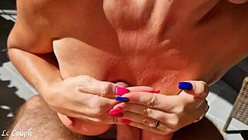 Amateur Milf Sucks And Handjobs On Sunny Balcony