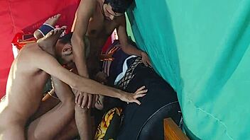 hardcore anal with cute bikini girl and two boys banging wild 🔥