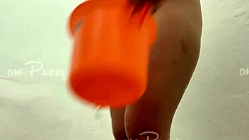 Teen Asian Shaves Pussy in Shower on Homemade Camera