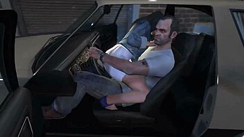 man, trevor in gta 5 hires a hooker for car action.
